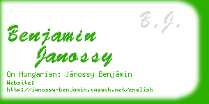 benjamin janossy business card