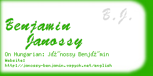 benjamin janossy business card